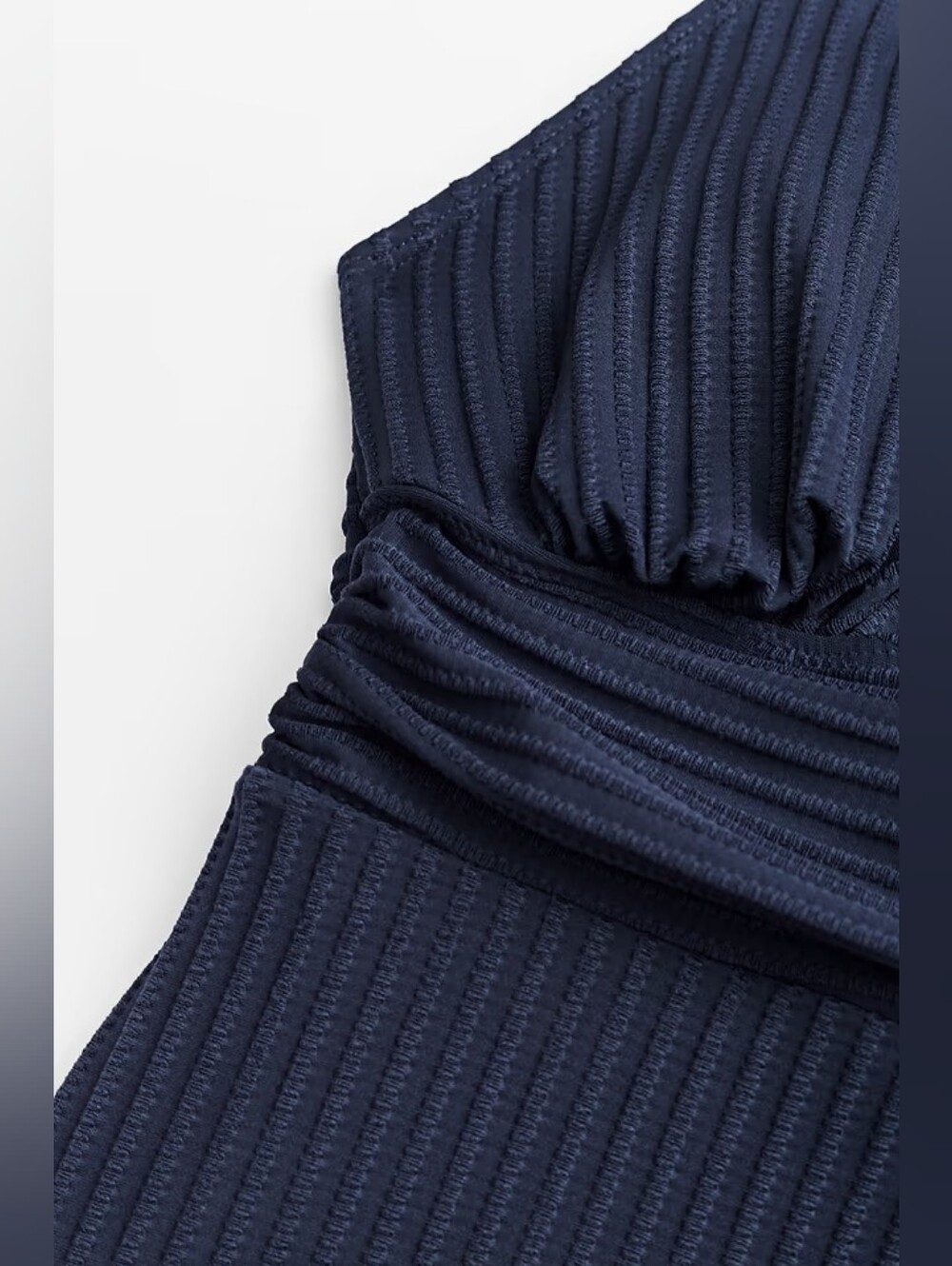 Navy Ribbed & Ruched One-Piece 💥 BRAND NEW 💥 - Picture 10 of 10